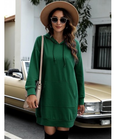 Women Halloween Christmas Hoodies Dress Casual Long Sleeve Oversized Sweatshirts Dress with Pocket S-deep Green $13.86 Hoodie...