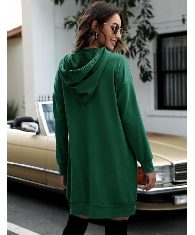 Women Halloween Christmas Hoodies Dress Casual Long Sleeve Oversized Sweatshirts Dress with Pocket S-deep Green $13.86 Hoodie...