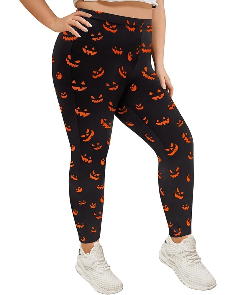 Plus Size Women's Leggings Short/Full Length Pants Stretchy High Waist Leggings Leopard/Tie Dye/Camo XL-5XL 1-halloween $10.5...