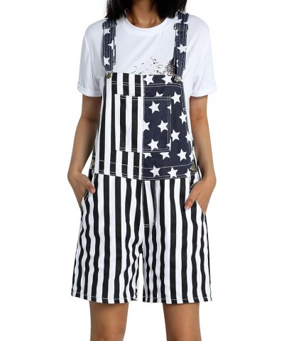 Independence Day Women's Overalls USA Flag Adults Jean Shorts Romper 4th of July One Piece Jumpsuit 54b1 $11.48 Overalls