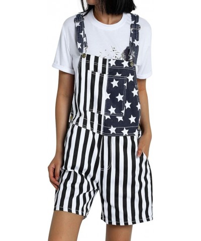 Independence Day Women's Overalls USA Flag Adults Jean Shorts Romper 4th of July One Piece Jumpsuit 54b1 $11.48 Overalls