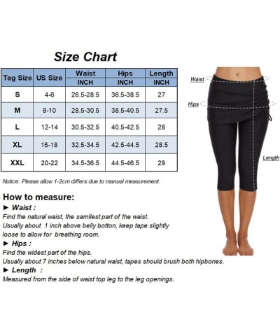 Swimming Water Pants Skirted Swim Shorts Cropped Capri Surf Leggings Wetsuit Pants UV Boardshorts for Women Colorful Flower P...