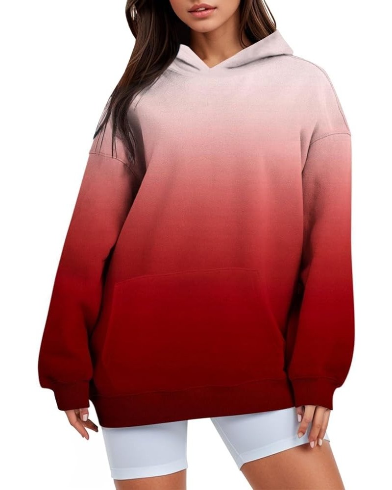 Oversized Sweatshirt for Women Solid Hooded Sweatshirts Long Sleeve Shirts Fall Trendy Outfits Hoodies with Pockets B-white $...