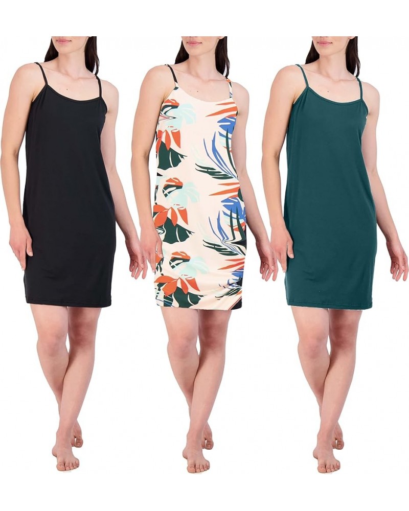 3 Pack: Women's Cami Sleeveless Slip On Night Gown - Chemise Nightgown for Women (Available in Plus Size) Plus Size Set 1 $19...