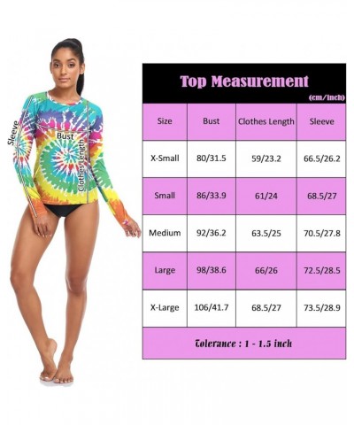 Spiral Tie Dye Women's Rash Guard Shirts Long Sleeve UPF 50+ Swim Shirts Womens Swimsuits for Swim Running Outdoor Multi05 $1...