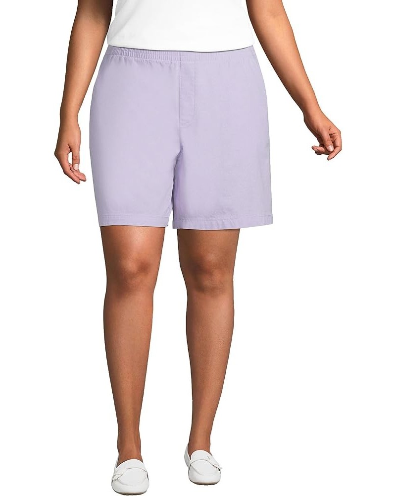 Women's Mid Rise Pull On 7inKnockabout Chino Bermuda Shorts Lavender Cloud Chambray $25.22 Shorts