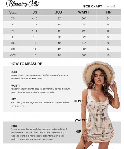 Womens Crochet Cover Up Swimsuit Beach Dress Pool Cover Ups Sexy Cute Drawstring Bathing Suit Beige $17.27 Swimsuits