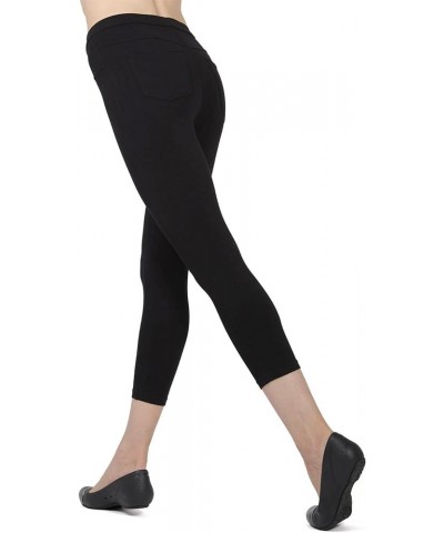 Liscia French Terry Cotton Capri Leggings Black $19.07 Others