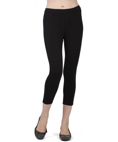 Liscia French Terry Cotton Capri Leggings Black $19.07 Others