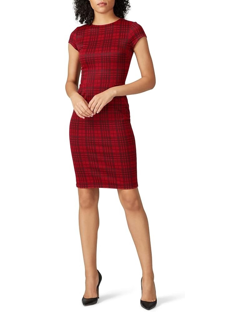 Women's Red Plaid Sheath Red $17.23 Dresses