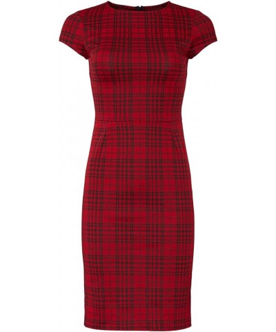 Women's Red Plaid Sheath Red $17.23 Dresses