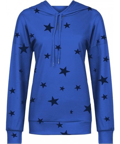 Womens Casual Hoodies Y2k Star Graphic Print Sweatshirts Tops Long Sleeve Shirts Drawstring Pullover for Teen Girls 01 blue $...