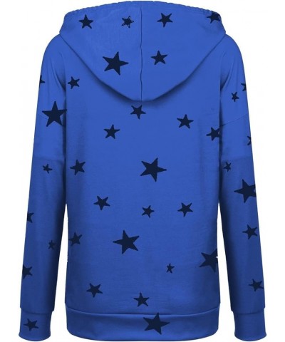 Womens Casual Hoodies Y2k Star Graphic Print Sweatshirts Tops Long Sleeve Shirts Drawstring Pullover for Teen Girls 01 blue $...