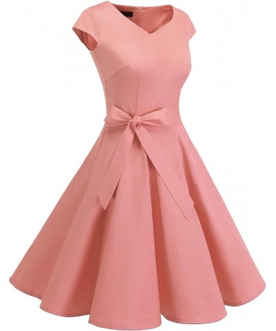 Vintage Dress for Women, 1950s Retro Cocktail Prom Dress, 50s 60s Pinup Wedding Tea Party Short Dress Blush $12.98 Dresses