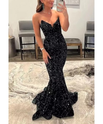 Women's Mermaid Sparkly Sequin Prom Dress Bodycon Long Tight Formal Evening Party Gowns B-grape $35.74 Dresses