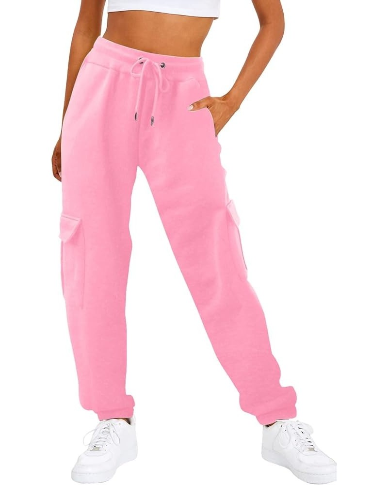 Womens Cargo Sweatpants Casual Baggy High Waisted Joggers Pants Drawstring Elastic Waisted Jogging Track Pants Pink $9.63 Act...