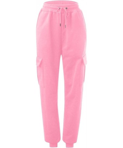 Womens Cargo Sweatpants Casual Baggy High Waisted Joggers Pants Drawstring Elastic Waisted Jogging Track Pants Pink $9.63 Act...