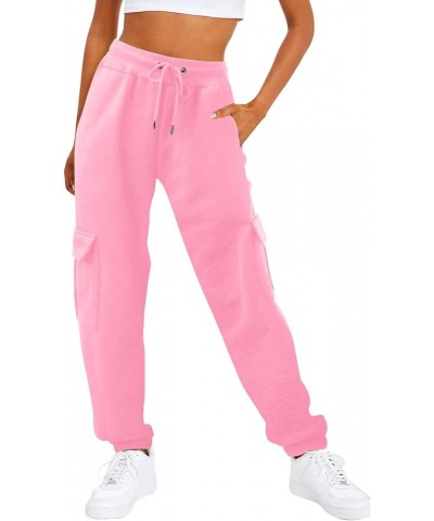 Womens Cargo Sweatpants Casual Baggy High Waisted Joggers Pants Drawstring Elastic Waisted Jogging Track Pants Pink $9.63 Act...