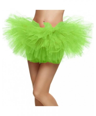 Adult Women's 5 Layered Tulle Ballet Tutu Skirt-Assorted Colors Fluorescent Green 1 $16.81 Skirts