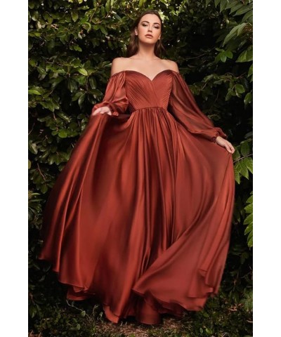 Long Sleeve Brdiesmaid Dresses for Wedding Off Shoulder Evening Gowns for Women Pleated Chiffon Prom Dresses CXL056 Wine Red ...