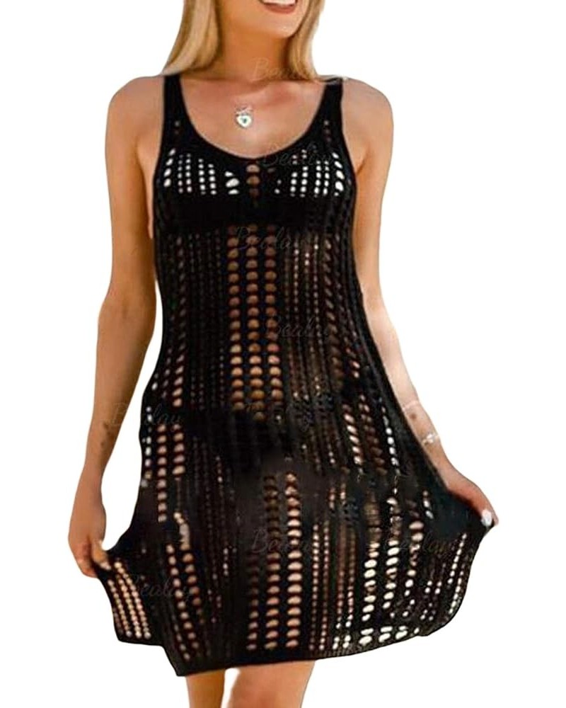 Women Beach Cover Up Summer Swimsuit Bikini Cover Ups Crochet Hollow Out Bathing Suit Beach Dress Swimwear Black $10.79 Swims...