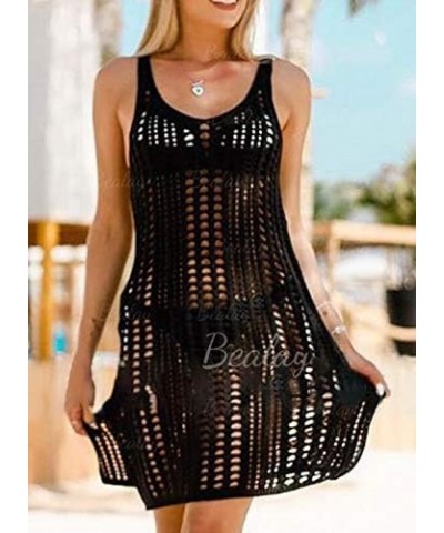 Women Beach Cover Up Summer Swimsuit Bikini Cover Ups Crochet Hollow Out Bathing Suit Beach Dress Swimwear Black $10.79 Swims...