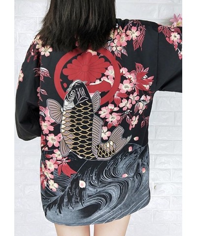 Women's 2024 Casual Floral Print Cardigan 3/4 Sleeves Cat Kimono Loose Tops Cover up Style 4 $13.76 Sweaters