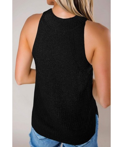 Women's Summer Halter Tank Tops Sleeveless Casual Racerback Loose Shirts Knit Cami Sweater Vest Black $13.55 Tanks