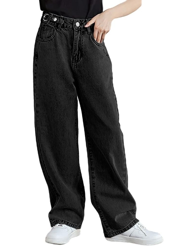 Girls Women's Casual Wide Leg Jeans, 4-14 Years S-XL Jeans Black $15.12 Jeans