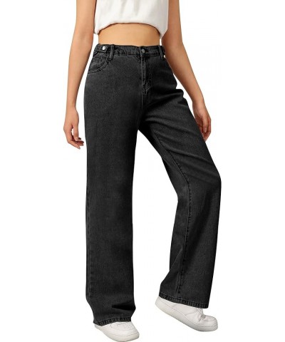 Girls Women's Casual Wide Leg Jeans, 4-14 Years S-XL Jeans Black $15.12 Jeans