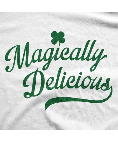 Womens Saint Patricks Day T Shirts Funny Shenanigans Clover Graphic Tees for Women White - Magically Delicious $10.39 T-Shirts