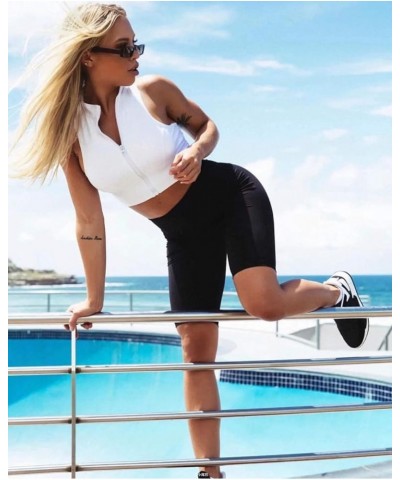 High Waist Biker Shorts for Women with Side Pockets Tummy Control Running Exercise Spandex Yoga Shorts 1 Black $10.19 Activewear