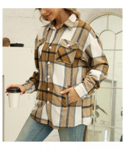 Girls Womens Flannel Shirt Long Sleeve Button Down Plaid Shirt Jacket, 3 Months - US 2XL Women Yf2 Plaid Jacket -Khaki $8.54 ...