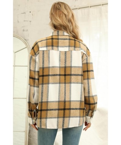 Girls Womens Flannel Shirt Long Sleeve Button Down Plaid Shirt Jacket, 3 Months - US 2XL Women Yf2 Plaid Jacket -Khaki $8.54 ...