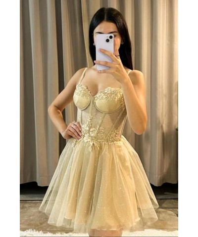 Sparkly Tulle Homecoming Dresses for Teens 2023 Short Sweetheart 3D Flowers Prom Party Gowns Dusty Purple $38.60 Dresses