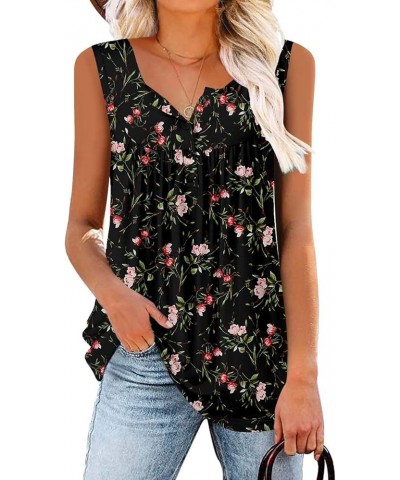 Womens Tank Tops and Short Sleeve Floral Summer Tops C Green Leaves $10.00 Tanks