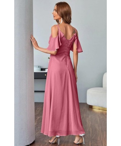 V-Neck Bridesmaid Dresses with Pockets A-Line Long Chiffon Formal Party Dresses with Slit HY016 Dusty Blue $27.95 Dresses