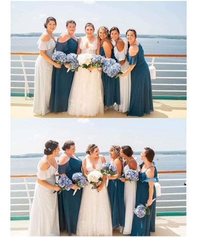 V-Neck Bridesmaid Dresses with Pockets A-Line Long Chiffon Formal Party Dresses with Slit HY016 Dusty Blue $27.95 Dresses