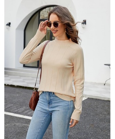 Women's Tunic Tops Crewneck Long Sleeve Fall Sweater Round Hem Knit Pullover Apricot $11.79 Tops