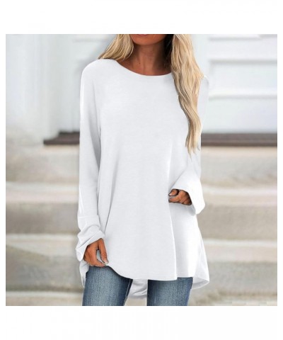 Womens Fall Fashion 2023,Womens Trendy Print Crewneck Long Sleeve Long Top Oversized Loose Comfy Tunic For Legging 4-white $9...