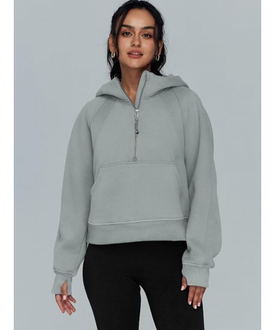 Hoodies for Women Zip Up Fashion Cropped Sweatshirts Long Sleeve Fall Winter Fuzzy Warm Pullover Outfits Clothes A-gray Green...