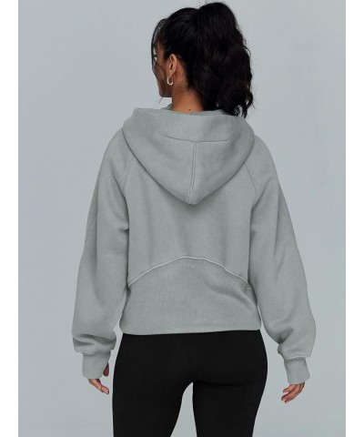 Hoodies for Women Zip Up Fashion Cropped Sweatshirts Long Sleeve Fall Winter Fuzzy Warm Pullover Outfits Clothes A-gray Green...