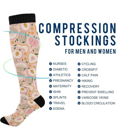 Cute Capybara Compression Socks for Women and Men Circulation Pear Long Socks for Athletic Running 1 1 Color 11 $9.35 Activewear