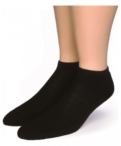 Unisex Sport Mini Crew, Alpaca Wool Socks - Anklet with Terry lined Cushion Footbed Black $12.35 Activewear