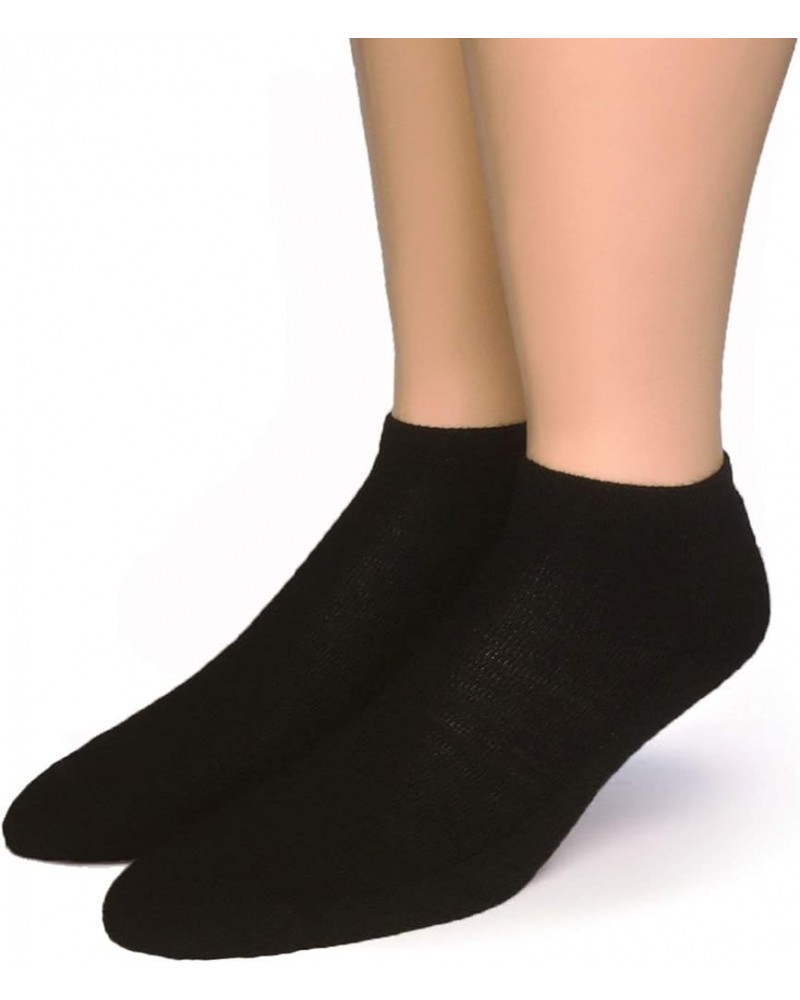 Unisex Sport Mini Crew, Alpaca Wool Socks - Anklet with Terry lined Cushion Footbed Black $12.35 Activewear