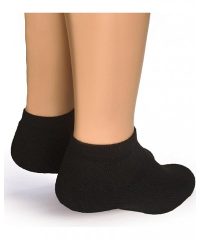 Unisex Sport Mini Crew, Alpaca Wool Socks - Anklet with Terry lined Cushion Footbed Black $12.35 Activewear