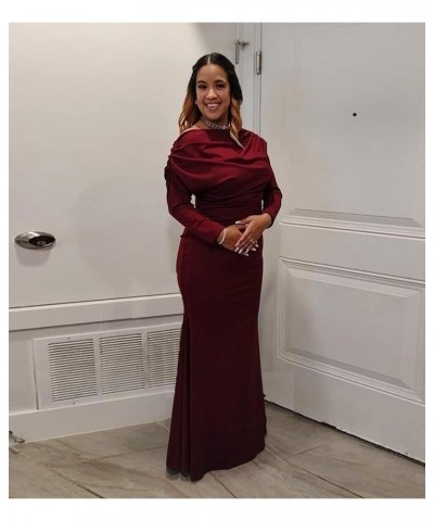 Women's Formal Dresses Elegant Off Shoulder Wedding Guest Long Party Dress Bodycon Prom Dress 523wine Red $21.60 Dresses