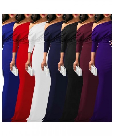 Women's Formal Dresses Elegant Off Shoulder Wedding Guest Long Party Dress Bodycon Prom Dress 523wine Red $21.60 Dresses