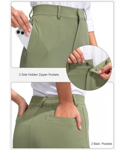 Womens Straight Leg Casual Pants with Zipper Pockets Stretch Dress Work Pants for Women Business Office Slacks Light Green $1...