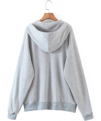 Zip up Hoodie Solid Tops Hooded Casual Pocket Sweatshirt Long Zipper Sleeve Womens Lightweight Zip up Hoodie Z5-grey $8.99 Ac...